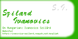 szilard ivanovics business card